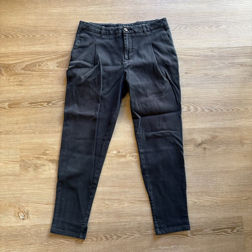 James Perse Womens Black Cotton Blend Ankle Pants Sz 28